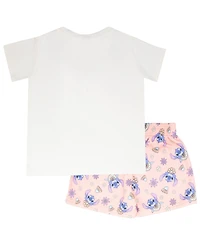 Lilo & Stitch Little Girls Lilo and Stitch 2 Piece T-Shirt and Short Outfit Set