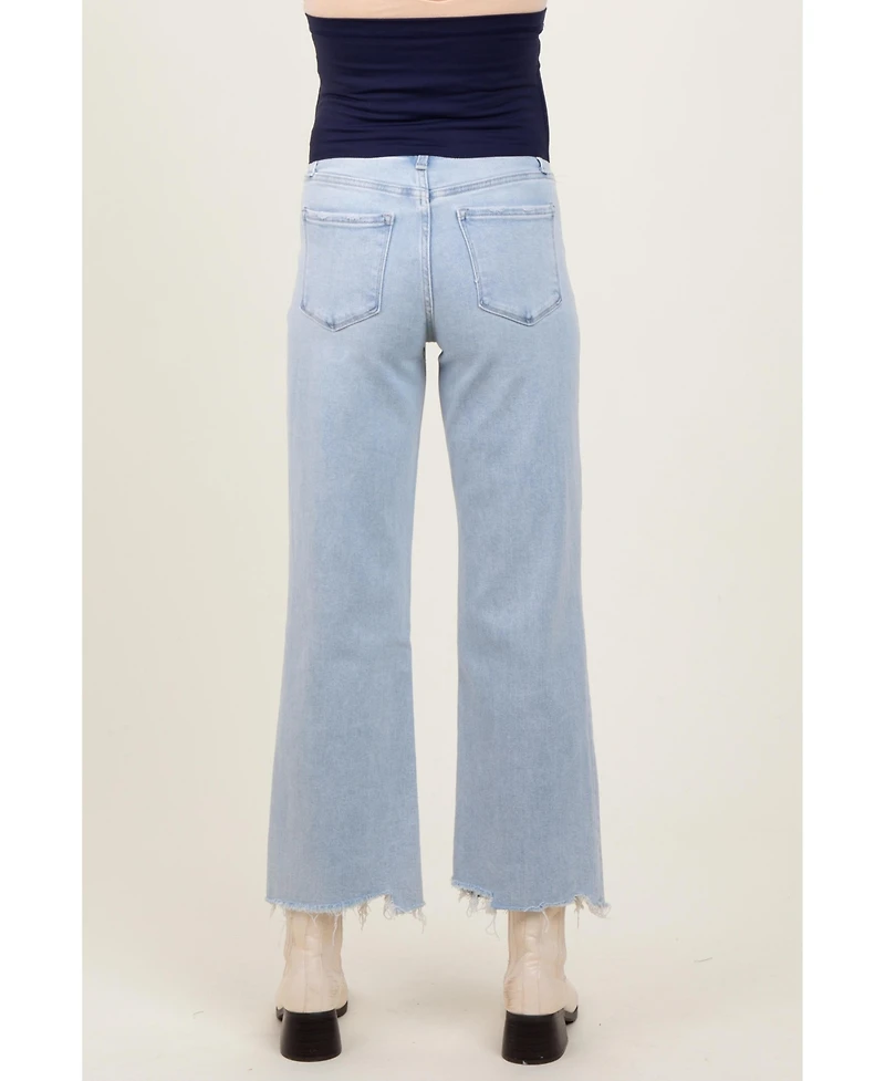 Pinkblush Maternity Distressed Hem Slim Wide Leg Jeans