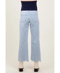 Pinkblush Maternity Distressed Hem Slim Wide Leg Jeans