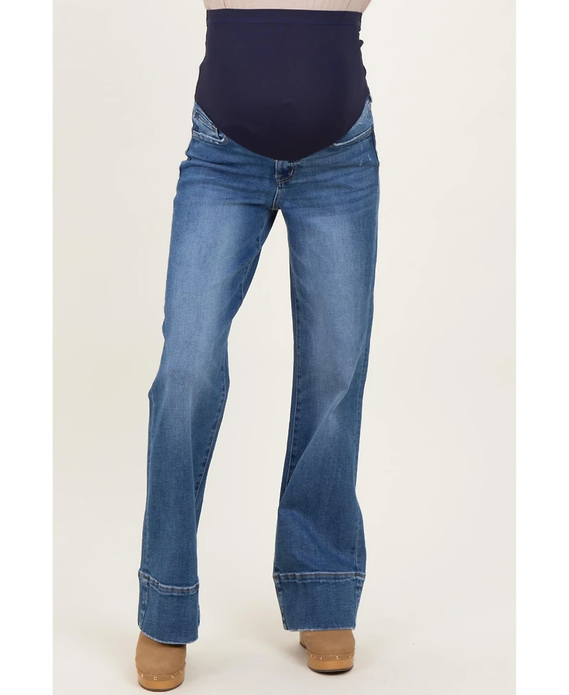 Pinkblush Maternity Trouser Hem Wide Flare Jeans