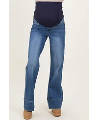 Pinkblush Maternity Trouser Hem Wide Flare Jeans