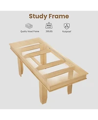 homfan Extendable Dining Table for 6-10, Farmhouse Rectangular Kitchen Table with Butterfly Leaf, Mdf Frame, Easy Assembly
