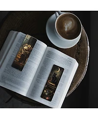 Gnuadz Gothic Dark Academia Bookmarks Vintage Flowers Black Cat