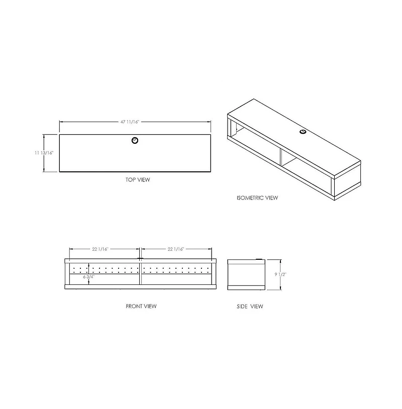 Martin Furniture Wallmounts Tv Console 48-inch