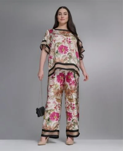 Karl Lagerfeld Paris Oversized Boat Neck Printed Floral Pant