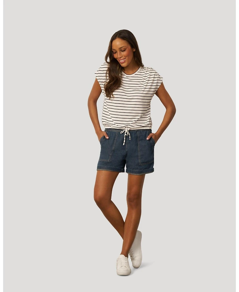 Cable & Gauge Women's Fine Stripe Tie Bottom Top