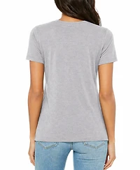 Blu Rock Women's Loose Fit Short Sleeve V-Neck Cotton Stretch Tees
