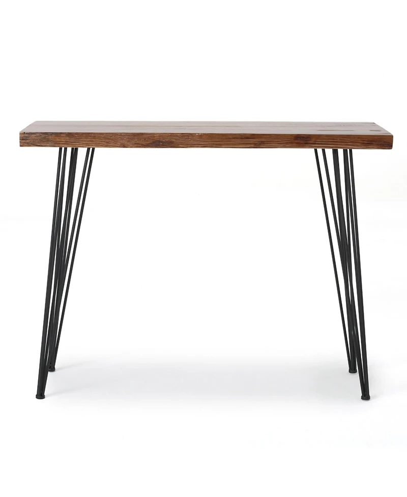 flynama Faux Live Edge Industrial Bar Table with Hairpin Legs