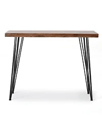 flynama Faux Live Edge Industrial Bar Table with Hairpin Legs