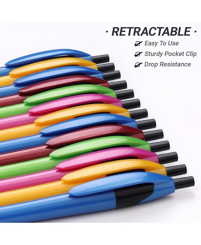 Gnuadz Gripped Ballpoint Pens Click Comfort Grip Ink Medium Point 60 Pack