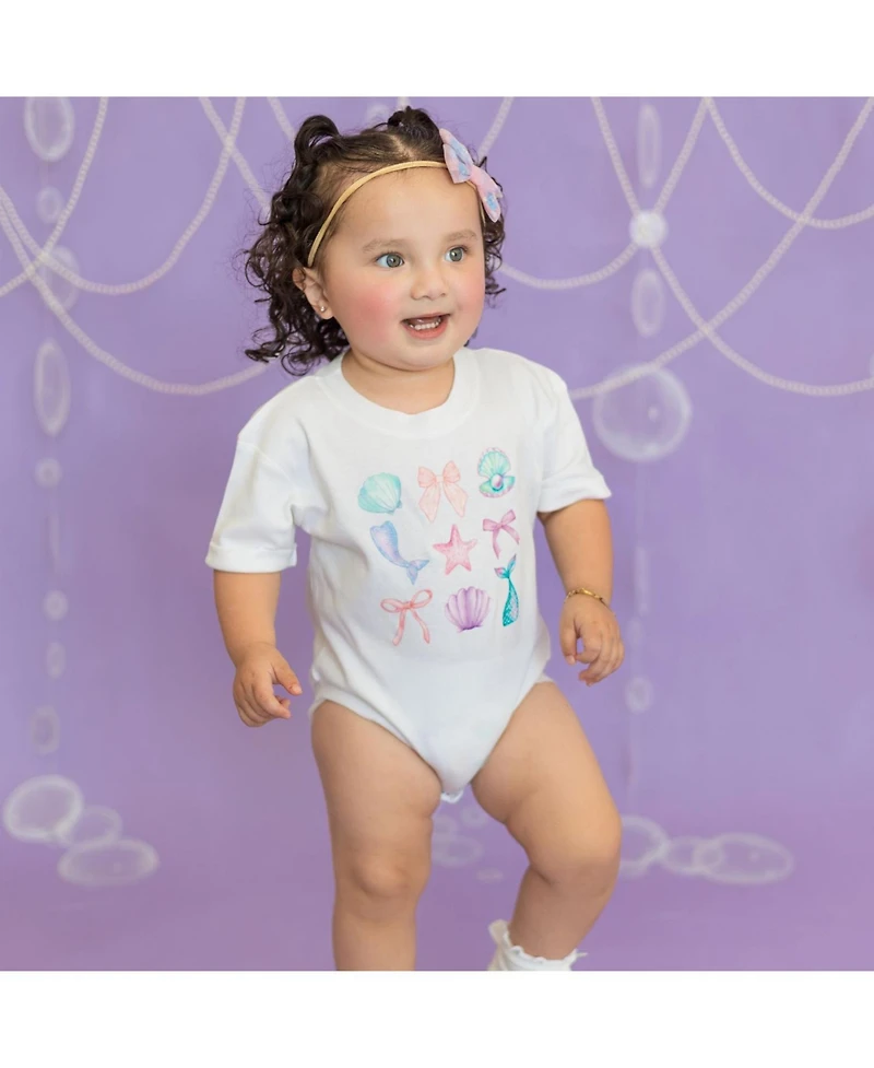 Sweet Wink Baby Girls Mermaid Cutie Short Sleeve Romper