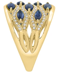 Effy Collection Sapphire (1-5/8 ct. t.w.) & Diamond (1/3 ct. t.w.) Ring in 14k Yellow Gold