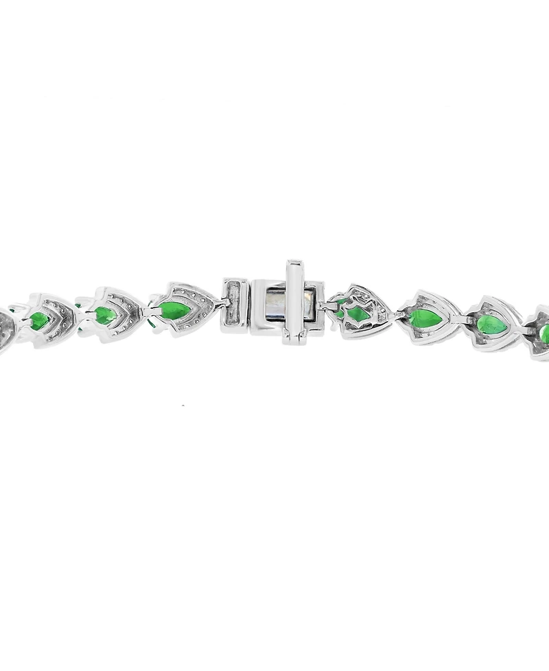 Effy Collection Emerald (5-3/8 ct. t.w.) & Diamond (7/8 ct. t.w.) Bracelet in 14k White Gold