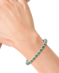 Effy Collection Emerald (5-3/8 ct. t.w.) & Diamond (7/8 ct. t.w.) Bracelet in 14k White Gold