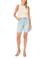 Vince Camuto Women's Crewneck Scallop Trim Tank Top