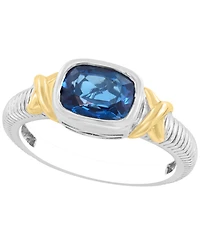 Effy Collection London Blue Topaz (1-1/2 ct. t.w.) Ring in Sterling Silver with 14k Yellow Gold