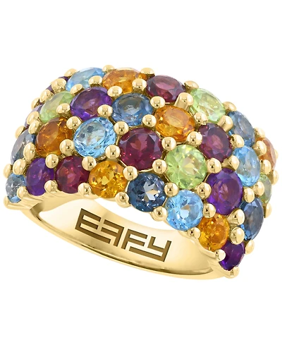 Effy Collection Multi-Gemstone (5-3/8 ct. t.w.) & Diamond (1-1/4 ct. t.w.) Ring in 14k Yellow Gold