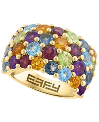 Effy Collection Multi-Gemstone (5-3/8 ct. t.w.) & Diamond (1-1/4 ct. t.w.) Ring in 14k Yellow Gold