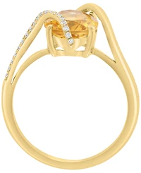 Effy Collection Citrine (1-7/8 ct. t.w.) & Diamond (1/10 ct. t.w.) Ring in 14k Yellow Gold