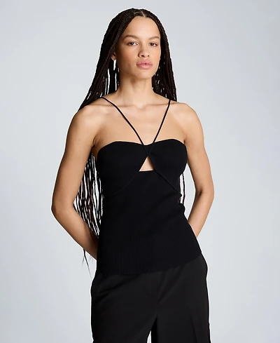 Kenneth Cole Women's Ribbed Halter Neck Sweater