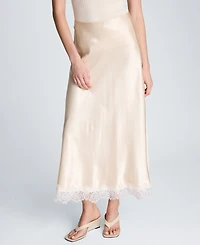 Kenneth Cole Women's Pull-On Lace Trim Midi Skirt