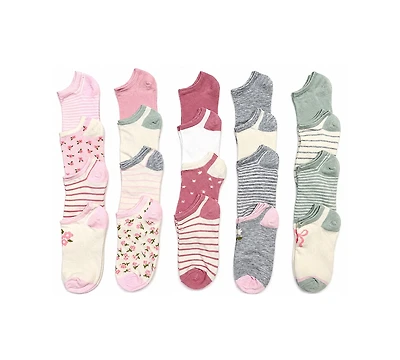 Rainbow Sugar Girls' 4-8.5 Low Cut Socks, 20-Pack