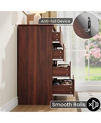homfan Tall 8-Drawer Wooden Dresser, Modern Storage Cabinet with Deep Drawers and Wide Top for Multi-Room Use