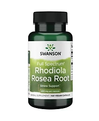 Swanson Premium Brand Rhodiola Rosea Root, Adaptogenic Herb Supplement, Balance and Stress Support, 100 Capsules