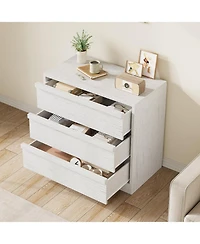 homfan Versatile Modern Dresser - 3 and 4 Drawer Tall Bedside Table Chest for Bedroom, Living Room, Entryway Large Storage, Small