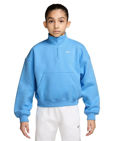 Nike Sportswear Studio Fleece Girls' 7-16 Oversized Quarter-Zip Sweatshirt