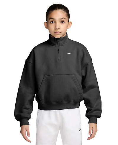 Nike Sportswear Studio Fleece Girls' 7-16 Oversized Quarter-Zip Sweatshirt