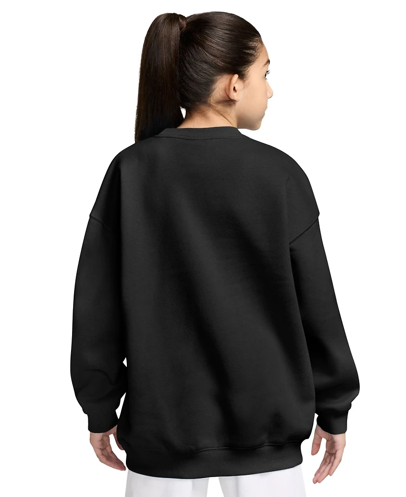 Nike Sportswear Studio Girls' 7-16 Oversized Fleece Crewneck Sweatshirt