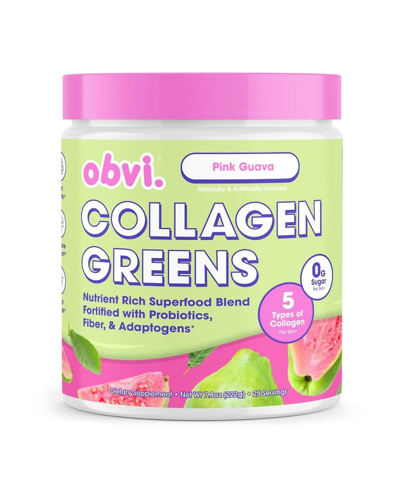Obvi Collagen Greens Powder for Overall Wellness - Nutrient-Rich Superfood Blend - Healthy Digestion - Radiant Skin