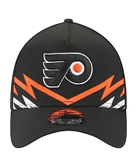 New Era Men's Black Philadelphia Flyers 39THIRTY A-Frame Perforated Flex Hat