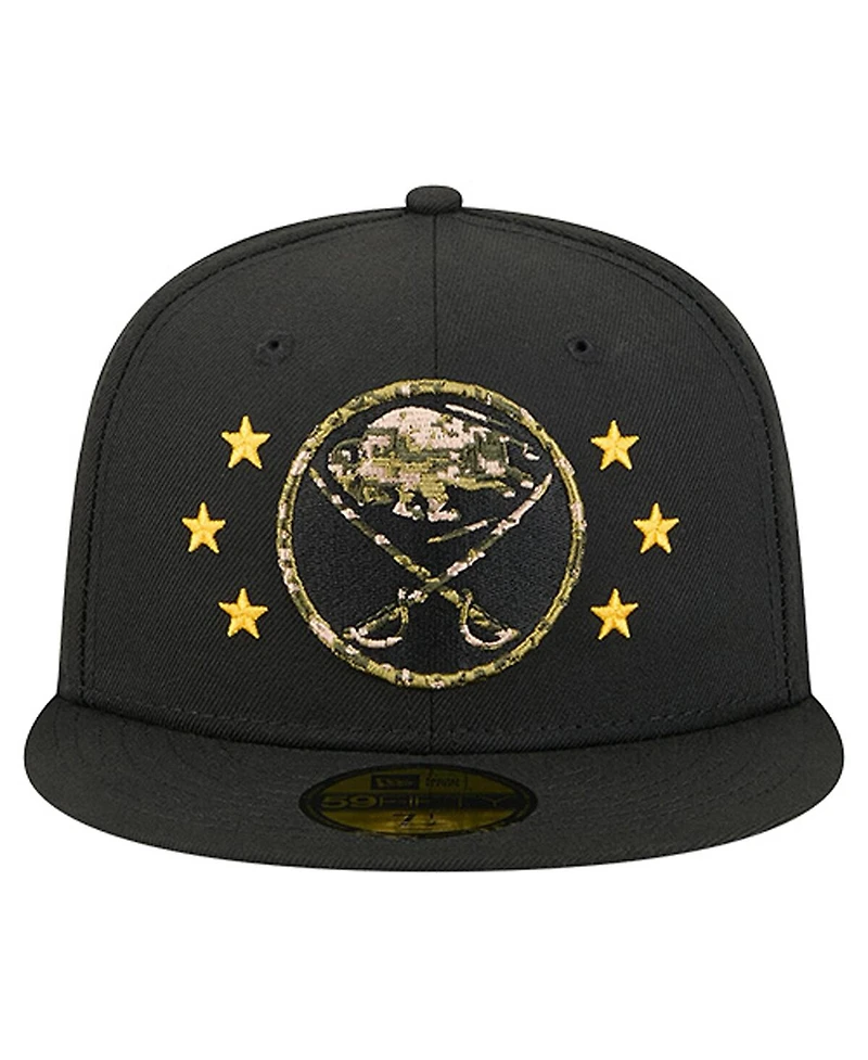 New Era Men's Black Buffalo Sabres Military Appreciation Digital Camo Stars 59FIFTY Fitted Hat