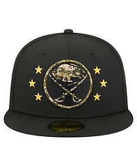 New Era Men's Black Buffalo Sabres Military Appreciation Digital Camo Stars 59FIFTY Fitted Hat