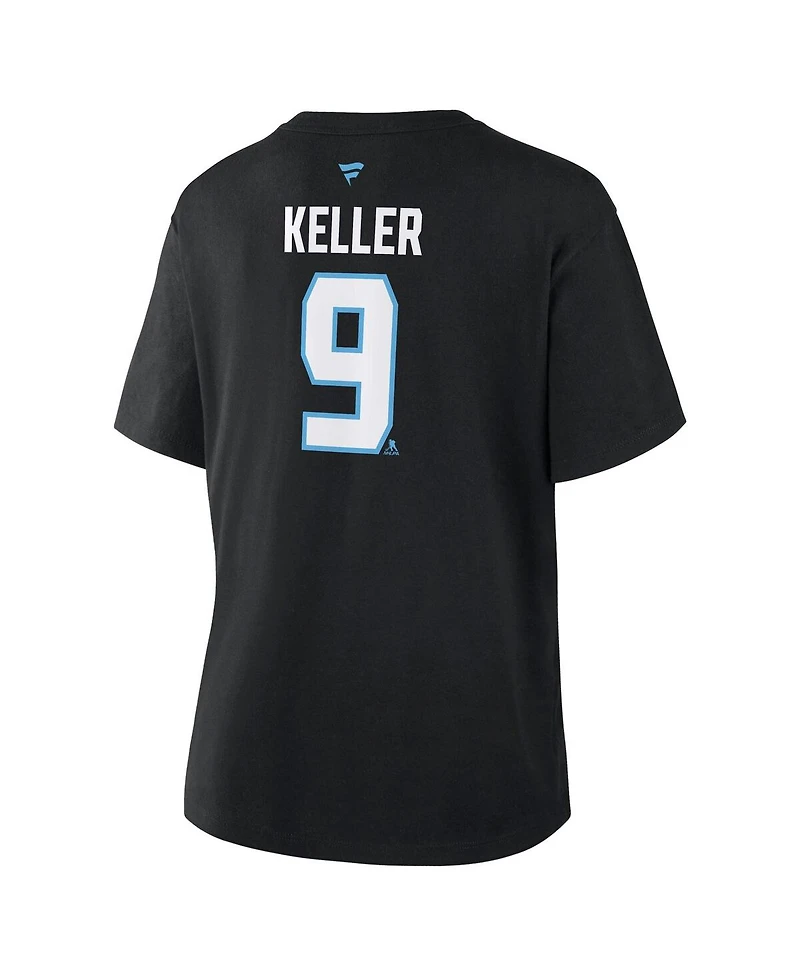 Fanatics Women's Clayton Keller Black Utah Mammoth Authentic Stack Name & Number T-Shirt
