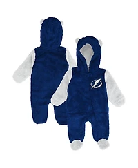 Outerstuff Baby Boys and Girls Blue Tampa Bay Lightning Stay Napping Fleece Bunting Full-Zip Hooded Sleeper