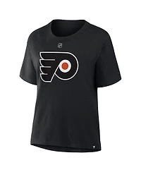 Fanatics Women's Matvei Michkov Black Philadelphia Flyers Authentic Stack Name & Number T-Shirt