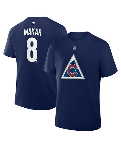 Fanatics Men's Cale Makar Navy Colorado Avalanche Authentic Stack Name & Number T-Shirt