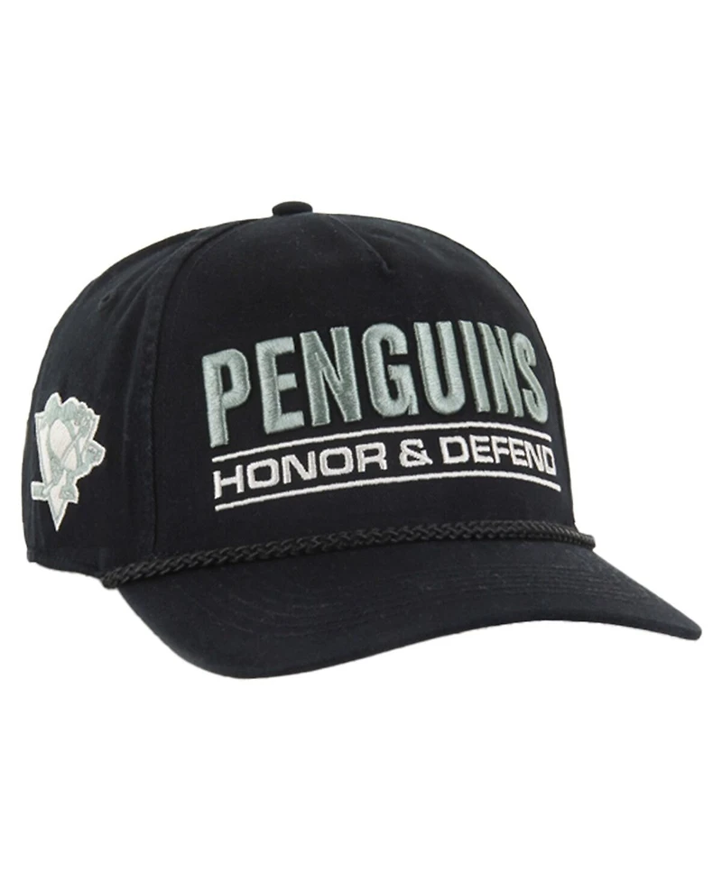 '47 Brand Men's Black Pittsburgh Penguins Oht Military Appreciation Homeland Honor and Defend Hitch Adjustable Hat