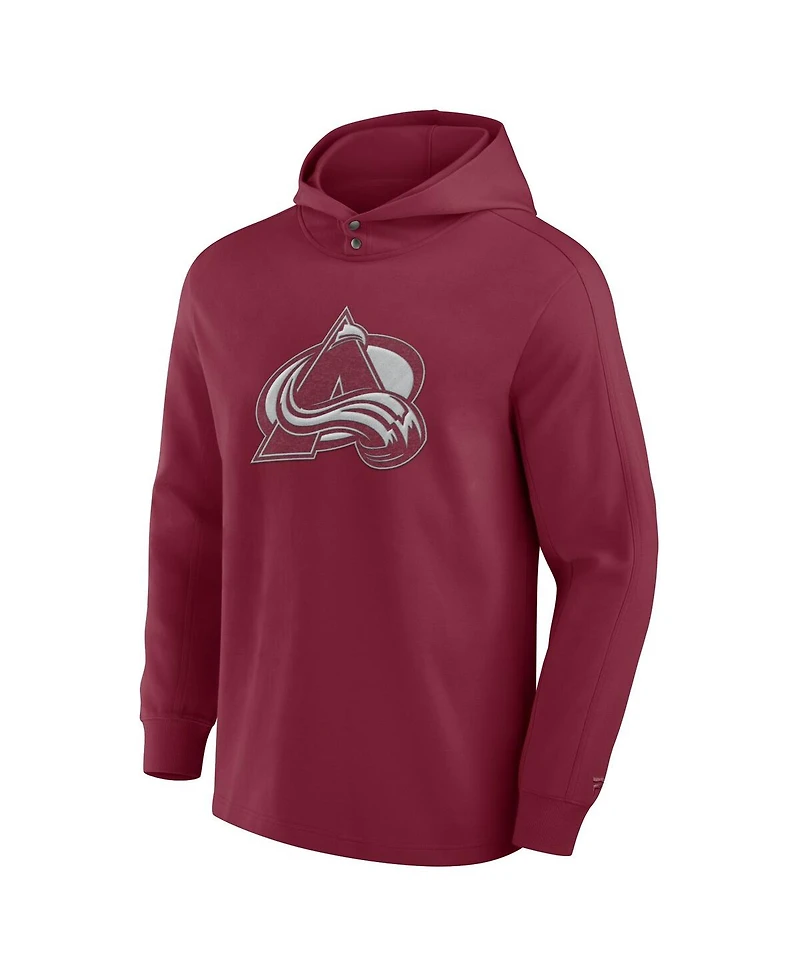 Fanatics Men's Burgundy Colorado Avalanche Elements Blaze Tri-Blend Long Sleeve Hoodie T-Shirt