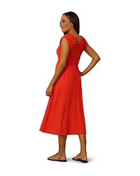 Cable & Gauge Women's Shirred Eyelet Midi Dress