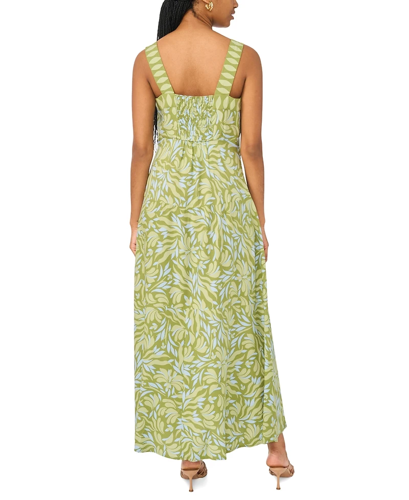 Msk Women's Smocked Back Challis Maxi Dress