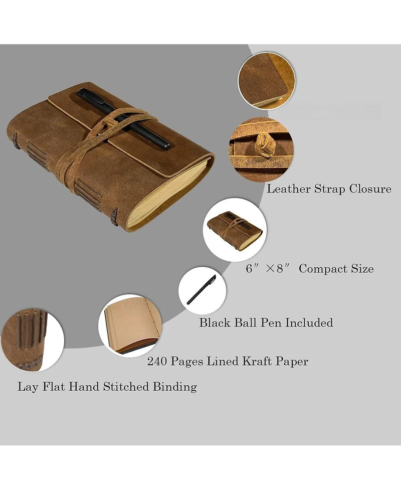 Gnuadz Leather Journal Notebook Writing Diary Gift Travel Notepad