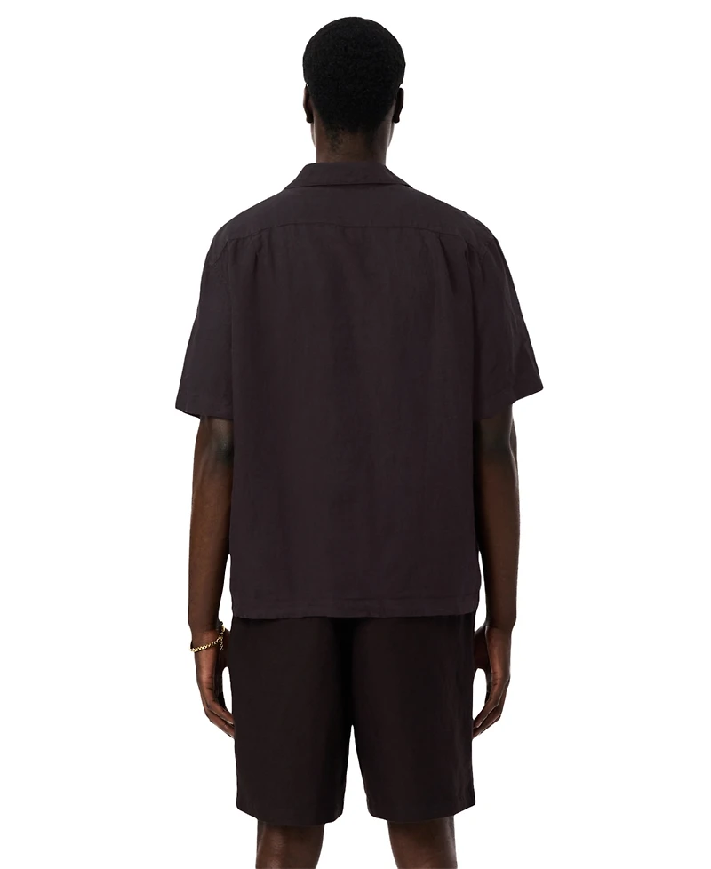 Lacoste Men's Short-Sleeve Hawaiian Collar Shirt