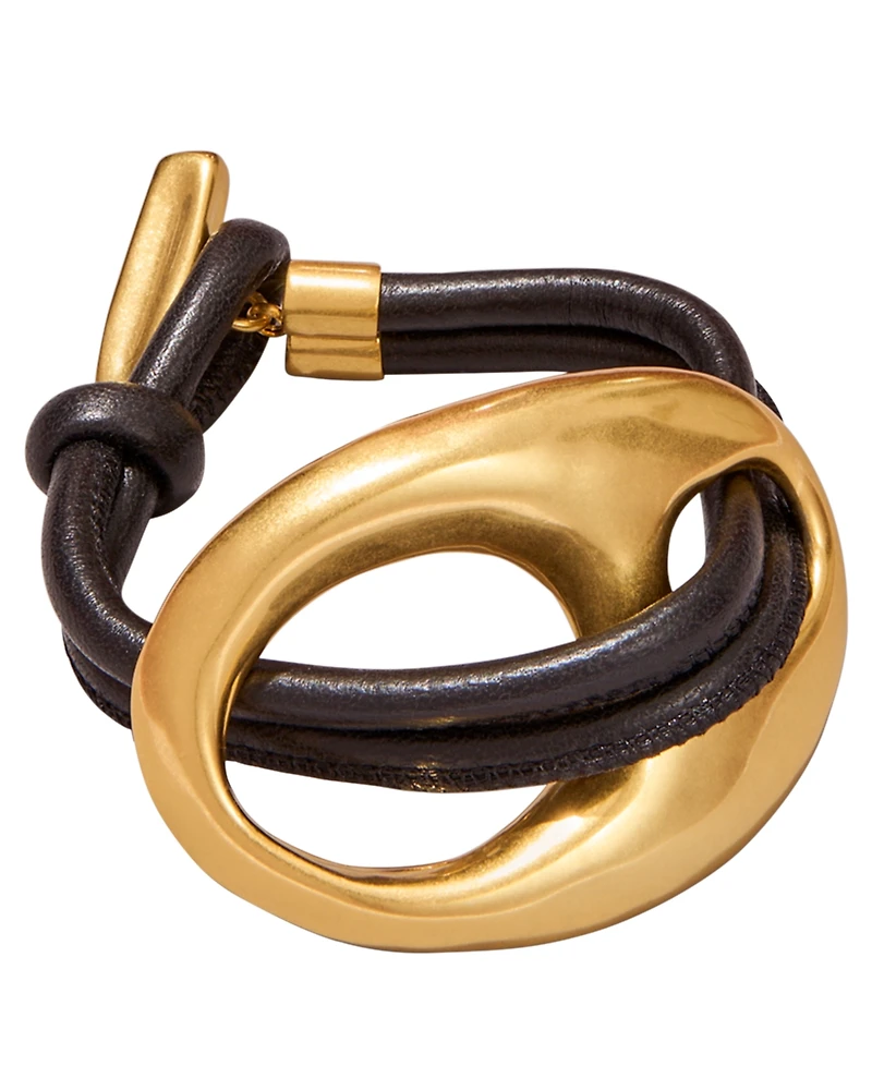 Donna Karan New York 24k Gold-Plated Mariner Leather Flex Bracelet