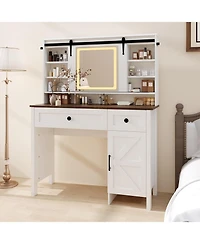 gaomon Mdf Dressing Table with Storage Cabinets and Drawers