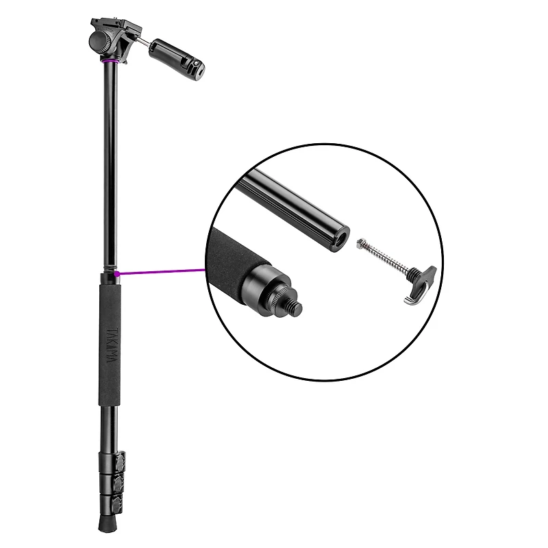 Takama Flip-Zip Tripod Monopod Kit, for Camera and Smartphone with Mount Head and Lightweight Compact Bag for Multi-Function