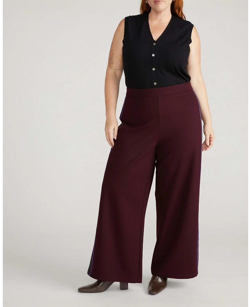 Universal Standard Plus Wide Leg Stripe Ponte Pants